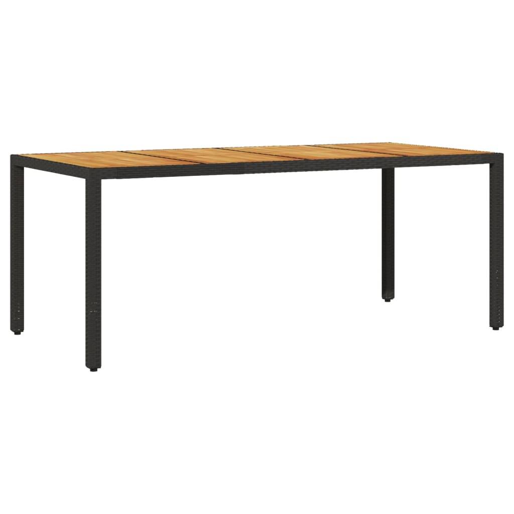PANGIVO - Table de jardin résine tressée bois acacia noir 190 x 90 x 75 cm, Poids :23.9kg - PANGIVO - Image 6