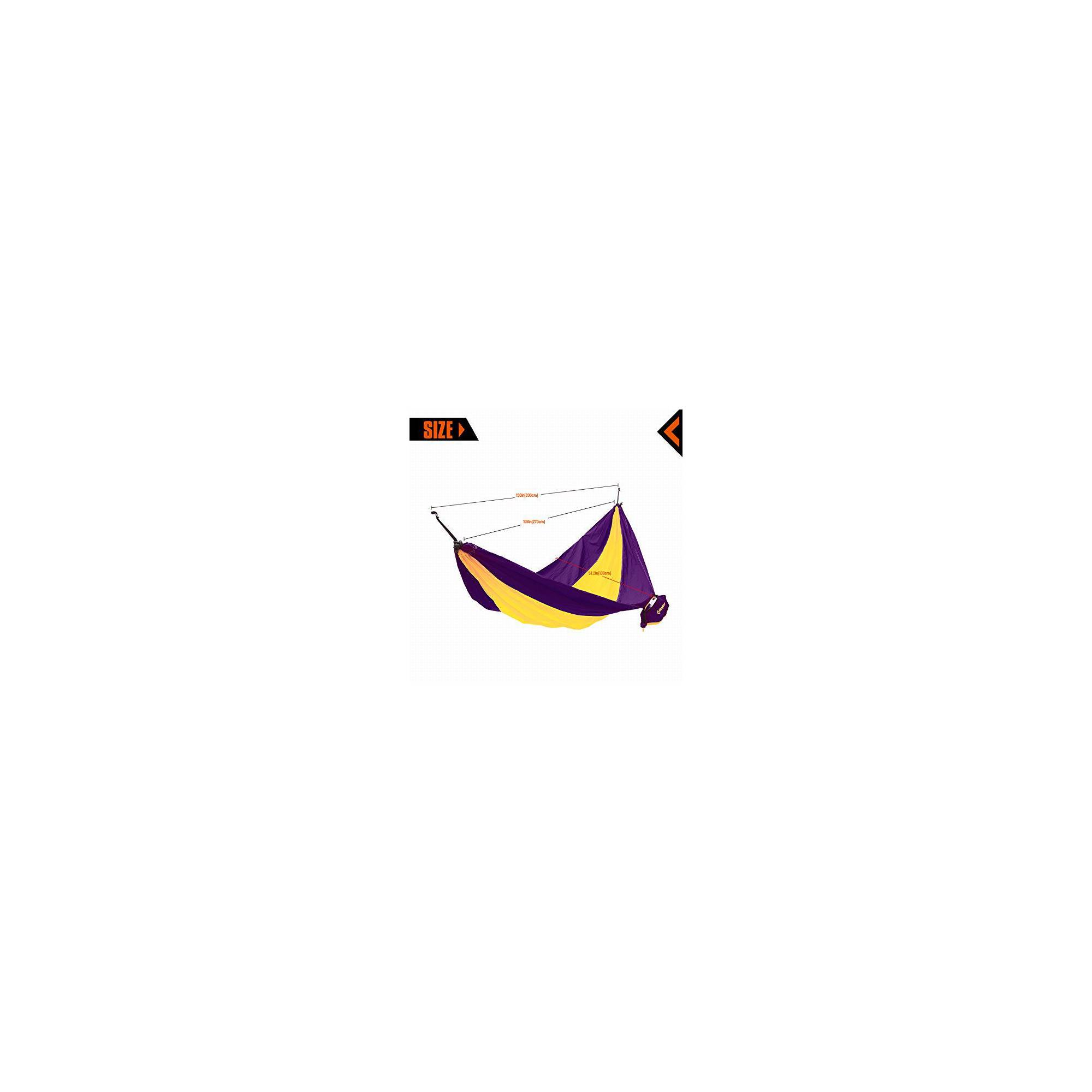 Hamac de camping en toile 1 place - O'Camp - Jaune et violet - Dimensions 270 x 130 cm - Imagen 1
