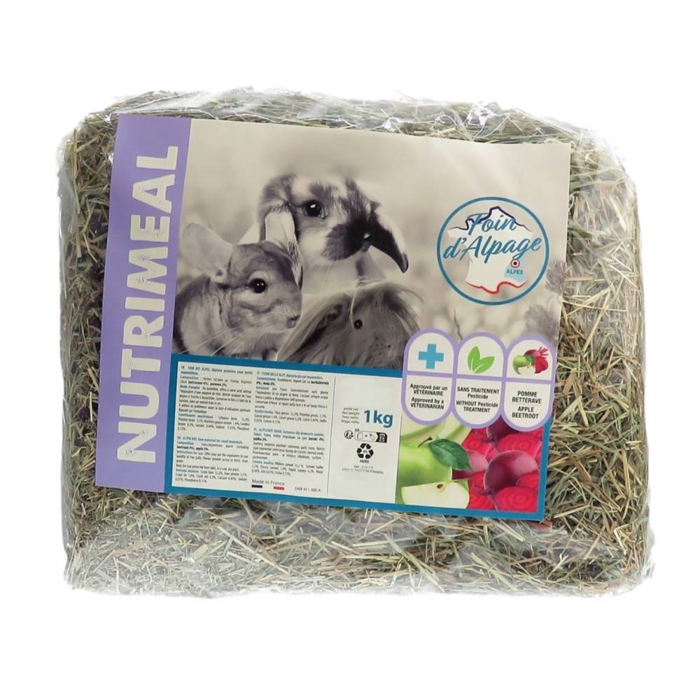 Foin alpage, pomme, betterave, 1 kg, pour rongeur. - Image 3