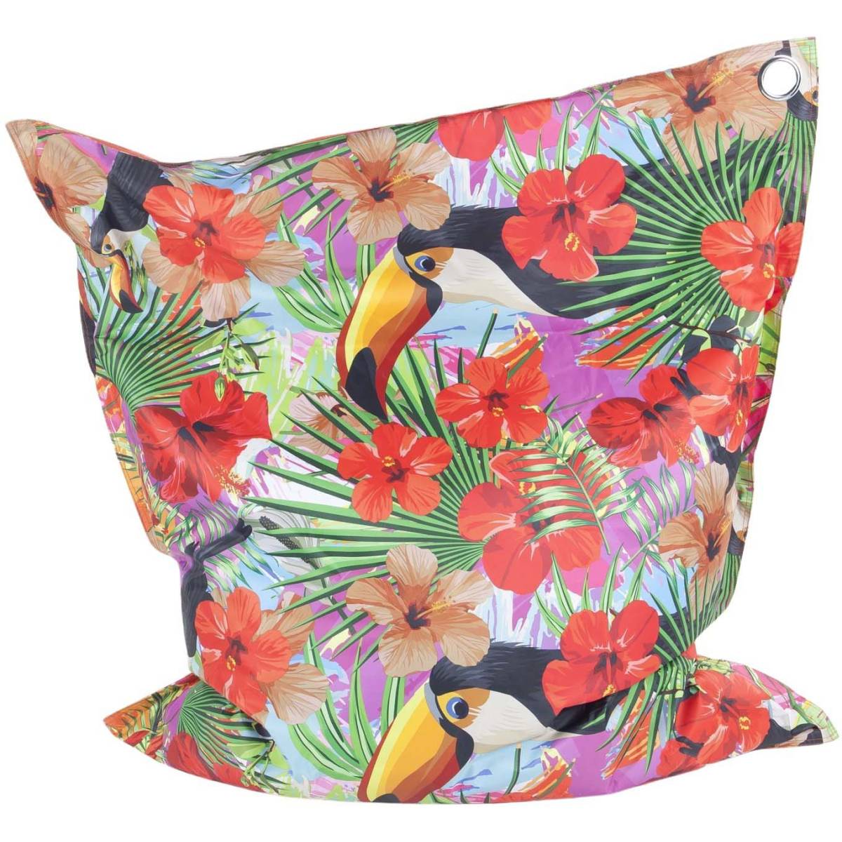 Jardindeco - Maxi coussin imprimé intérieur extérieur 110 x 130 cm Toucan - Imagen 1