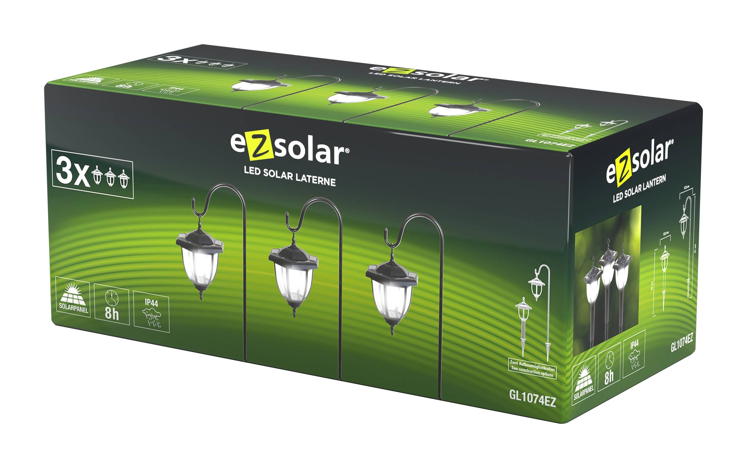 Pack 3 lanternes solaires EZ Solar GL1074EZ - Imagen 1