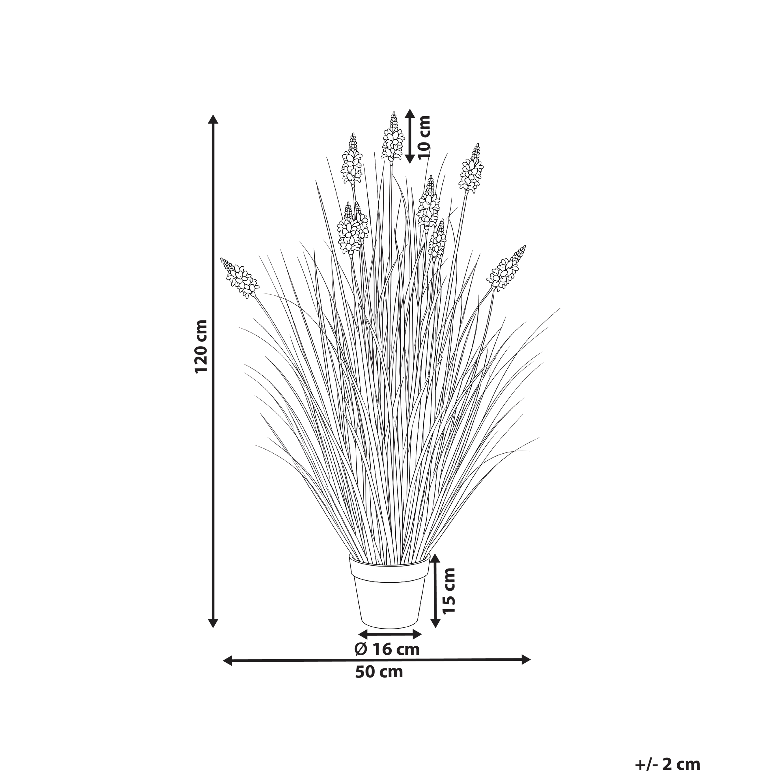 Beliani - Plante artificielle Matière synthétique Pourpre LAVENDARIUM - 50x50x120- Beliani - Image 3