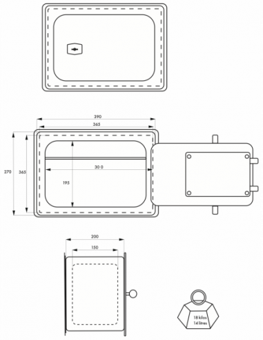 Coffre de sécurité FALAISE 270X390X200 à clés 4 pênes - 13205 - Imagen 3