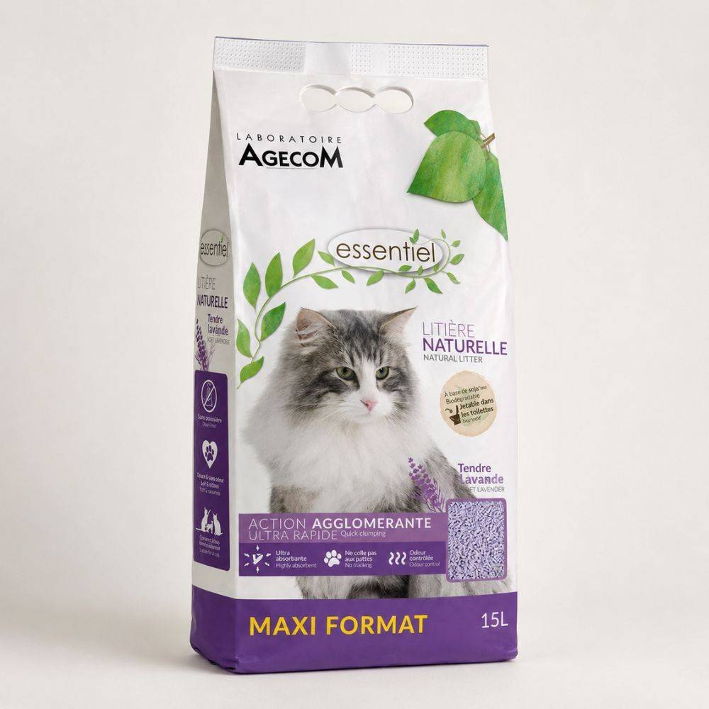 Litière Naturelle Lavande Biodégradable pour Chat - 6 L 6 l