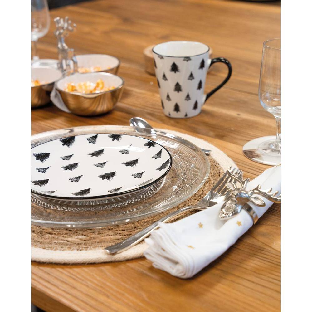 Aubry Gaspard - Sets de table ronds en jonc naturel et jute teinté (Lot de 6) - Imagen 2
