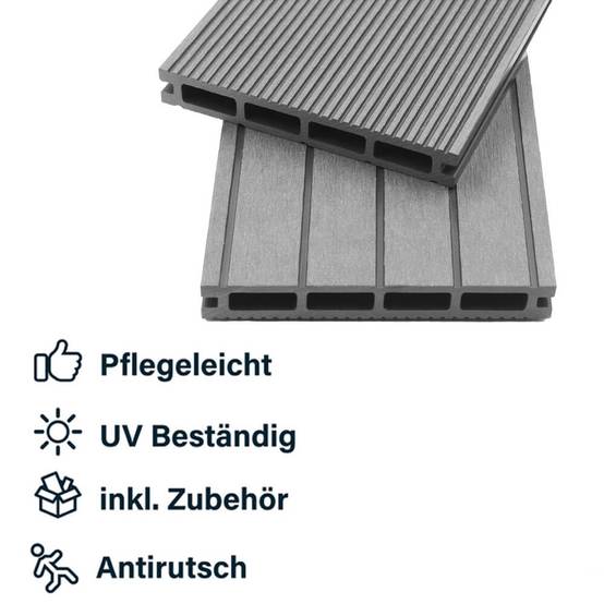 Kit complet de terrasse WPC HOME DELUXE SAMANA - Gris clair 2m² - Image 5