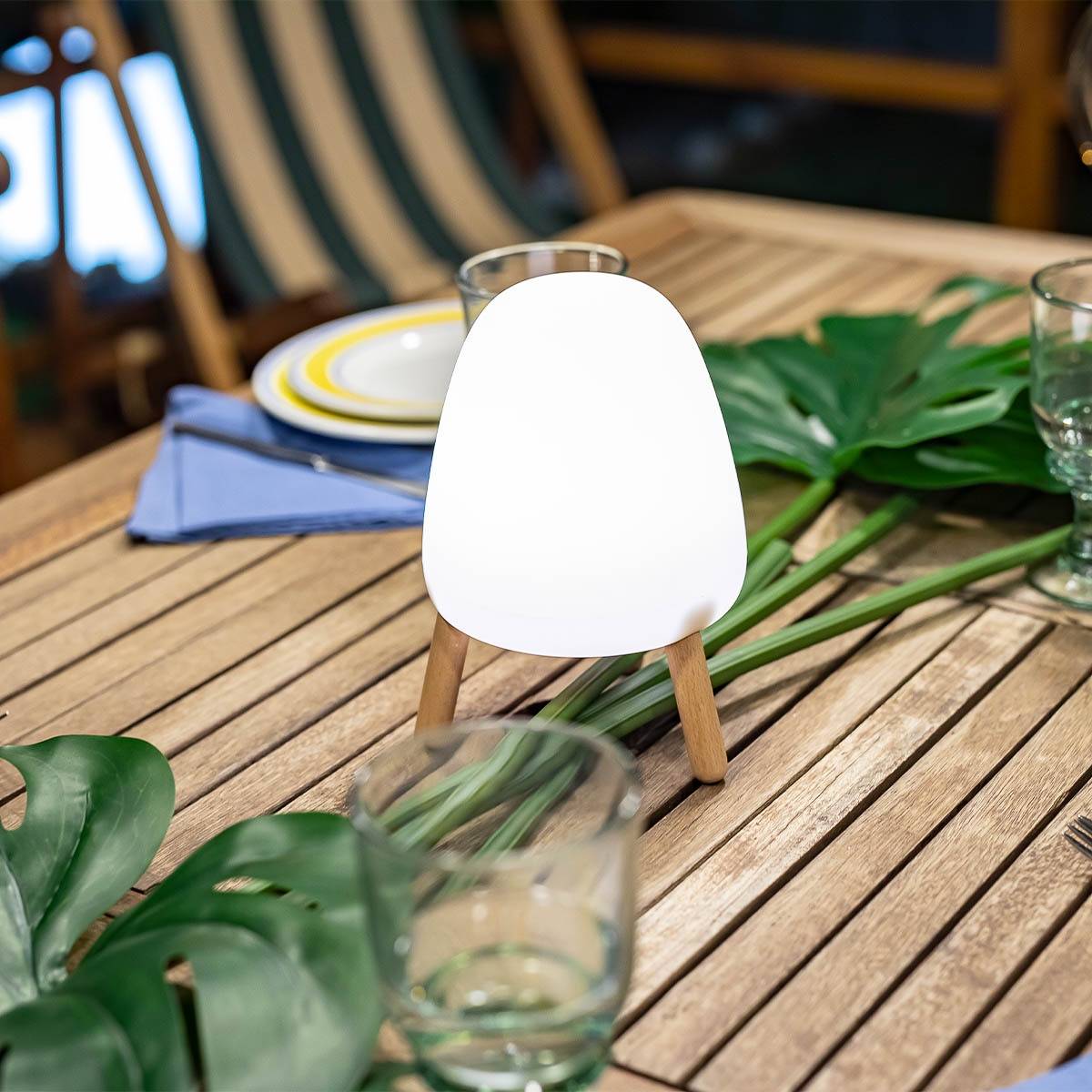 Lampe de table 20 cm avec batterie rechargeable. Lumière LED chaud. Fabriquée en Espagne. ROCKET - Imagen 3