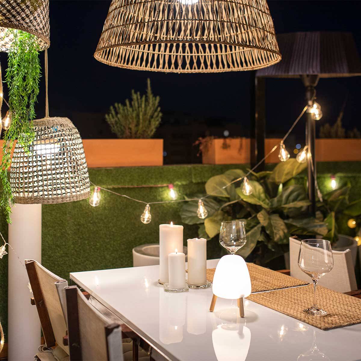Lampe de table 20 cm avec batterie rechargeable. Lumière LED chaud. Fabriquée en Espagne. ROCKET - Imagen 4