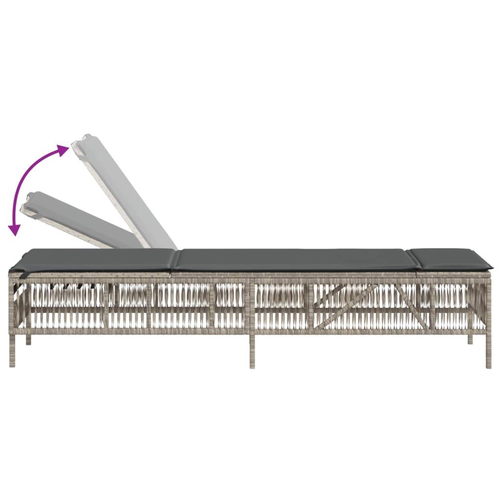 Vidaxl - Chaises longues lot de 2 avec table gris clair résine tressée vidaXL 4002751 - Image 8