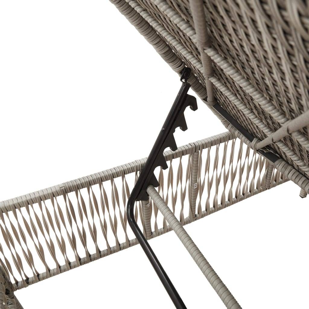 Vidaxl - Chaises longues lot de 2 avec table gris clair résine tressée vidaXL 4002751 - Image 4