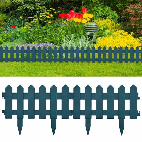 Bordure de pelouse polypropylène pour jardin aménagement floral décoratif 10mx29cm vert - ComfortXL Outdoor Living - Image 1