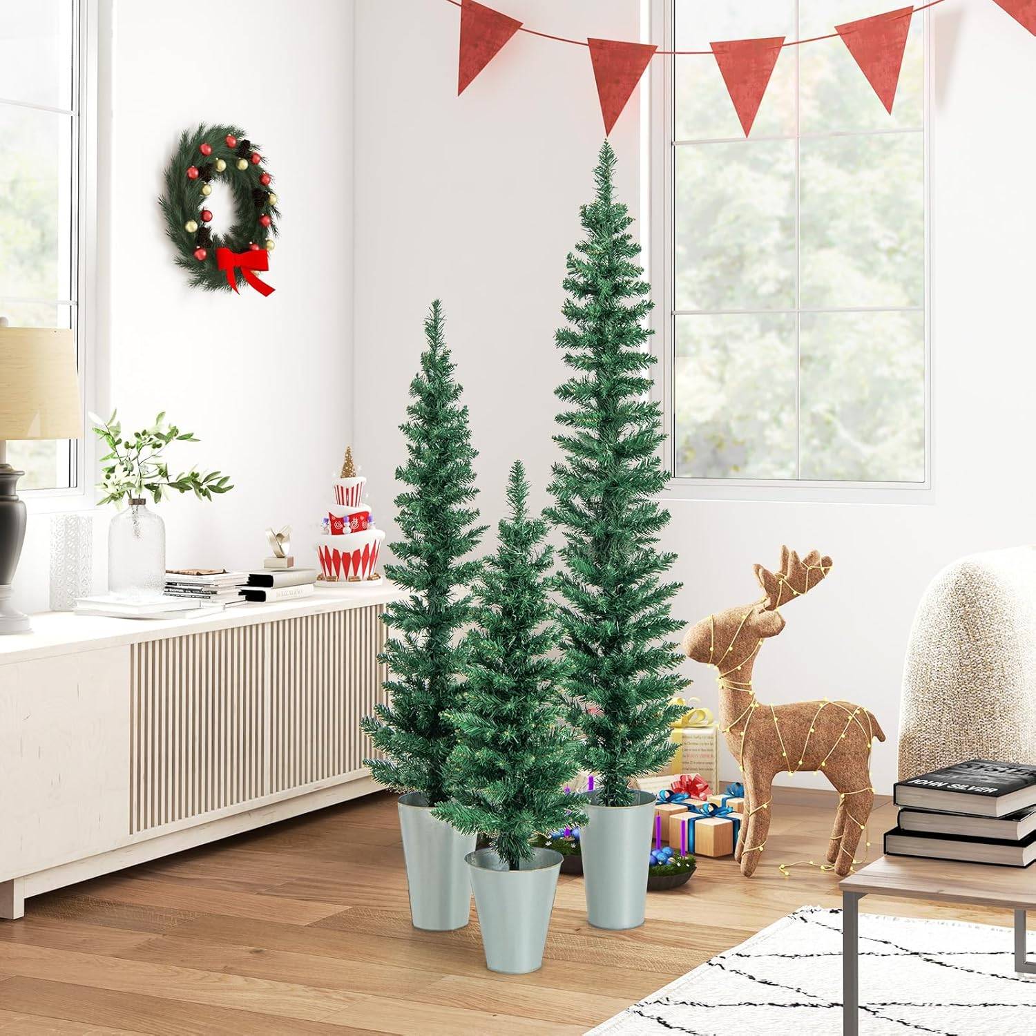 Lot 30 Branches De Pin Artificiel 24 Cm - Décoration Noël, Sapin, Vase, Cheminée, Mariage Hiver