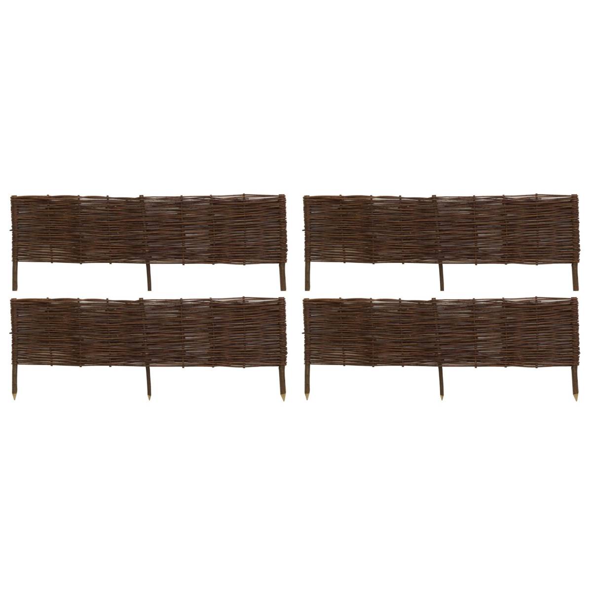 Aubry Gaspard - Bordures en osier tressé naturel (Lot de 4) 120 x 30 cm - Imagen 1