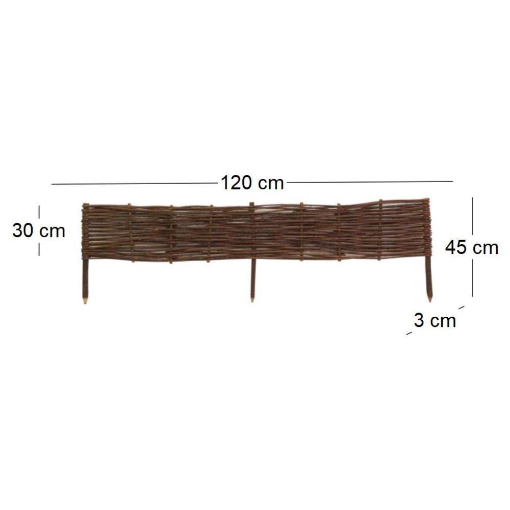 Aubry Gaspard - Bordures en osier tressé naturel (Lot de 4) 120 x 30 cm - Imagen 3