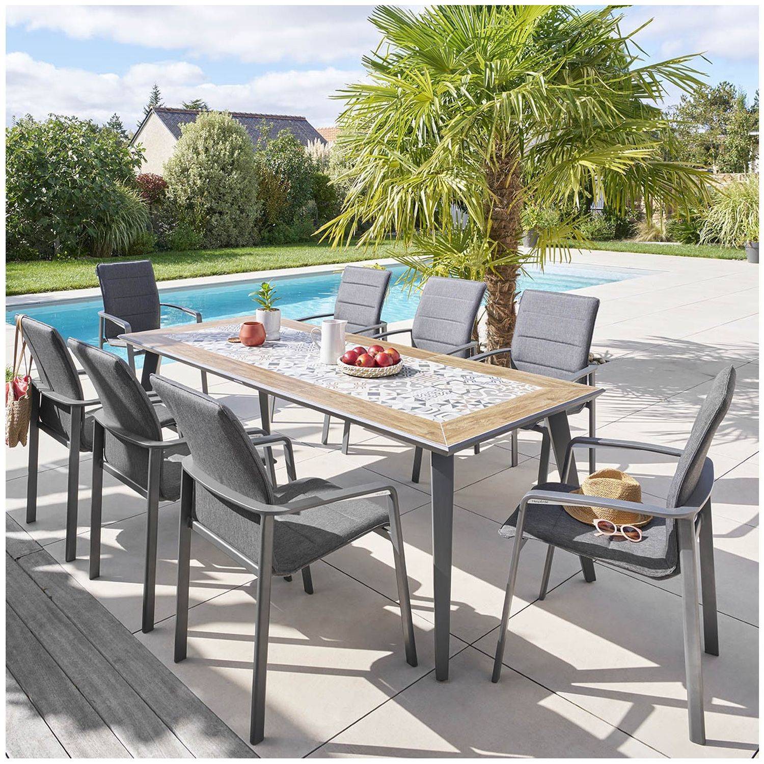 Hesperide - Table de jardin fixe Lambada en acier - 8 Places - Hespéride - Imagen 3