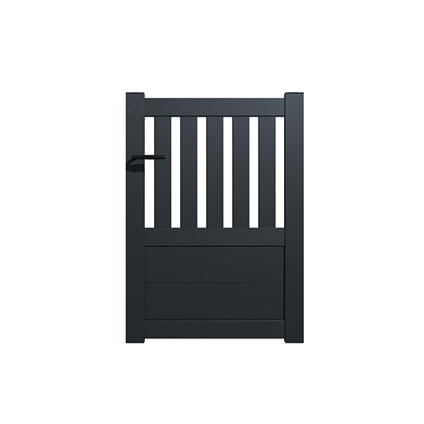Portail Packit - Portillon alu modèle semi-ajouré en kit dim. L.1000 (entre piliers) x H.1300 mm  Gris (RAL 7016)