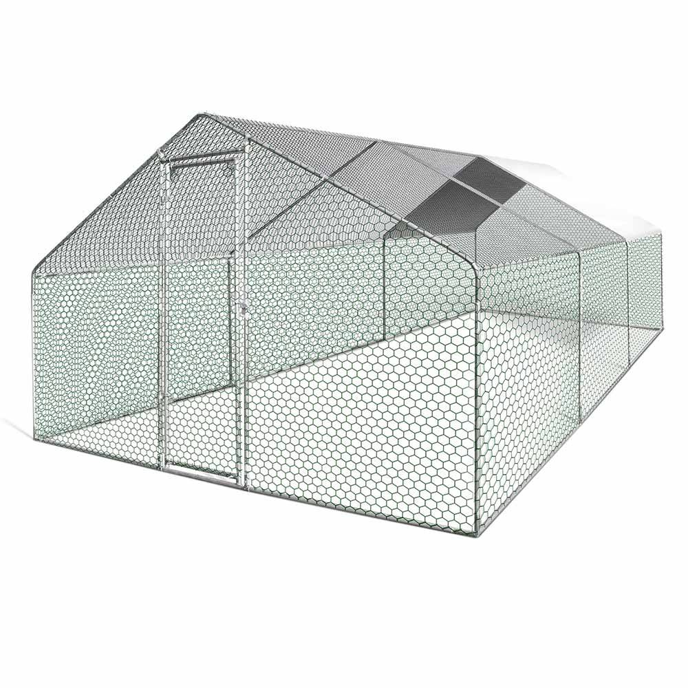 Enclos poulailler extérieur 18 m² – Volière en acier galvanisé 6x3 m avec porte sécurisée et toit grillagé - Terre Jardin - Image 2