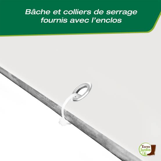 Enclos poulailler extérieur 18 m² – Volière en acier galvanisé 6x3 m avec porte sécurisée et toit grillagé - Terre Jardin - Image 4