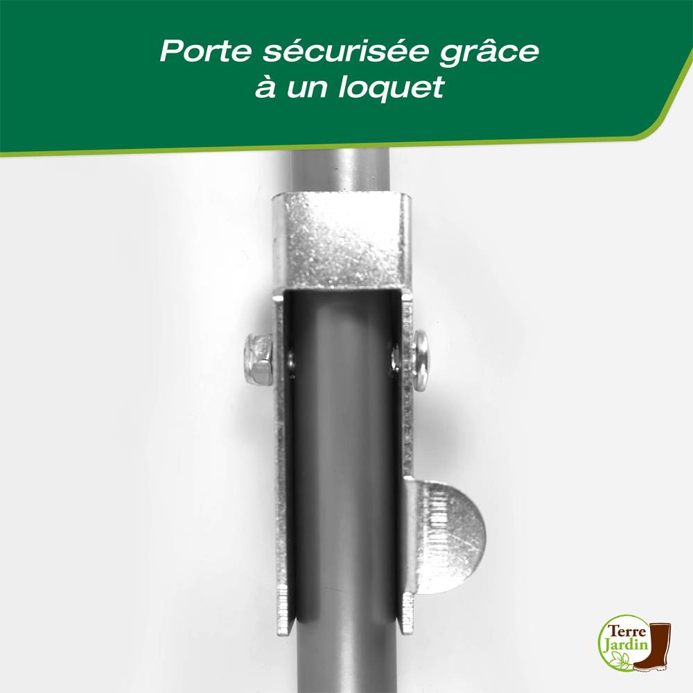 Enclos poulailler extérieur 18 m² – Volière en acier galvanisé 6x3 m avec porte sécurisée et toit grillagé - Terre Jardin - Image 5