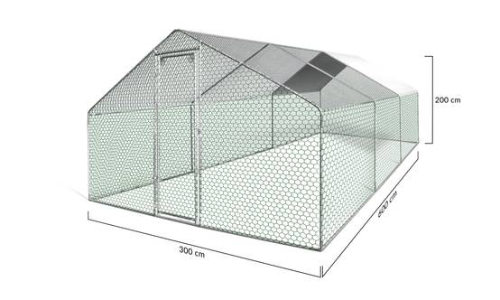 Enclos poulailler extérieur 18 m² – Volière en acier galvanisé 6x3 m avec porte sécurisée et toit grillagé - Terre Jardin - Image 3