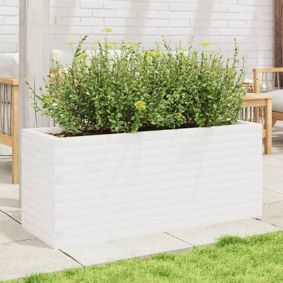 Maison Chic - Jardinière, Bac à fleurs, Pot de fleurs blanc 110x40x45,5 cm bois de pin massif - Imagen 3