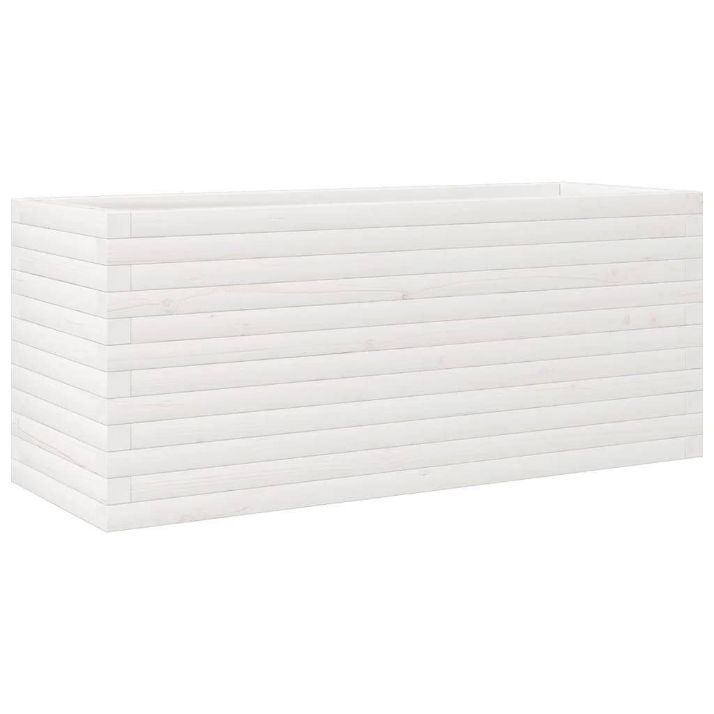 Maison Chic - Jardinière, Bac à fleurs, Pot de fleurs blanc 110x40x45,5 cm bois de pin massif - Imagen 1