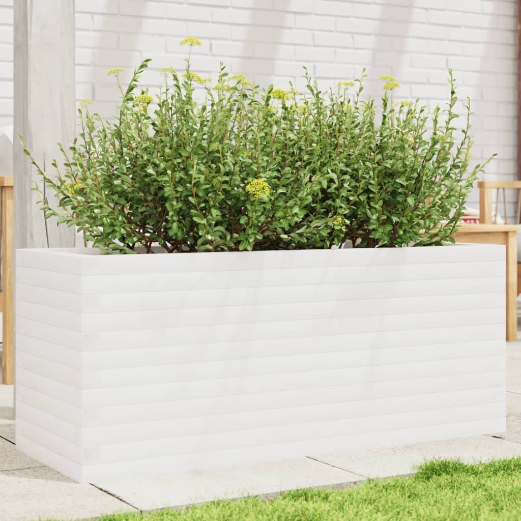 Maison Chic - Jardinière, Bac à fleurs, Pot de fleurs blanc 110x40x45,5 cm bois de pin massif - Imagen 2