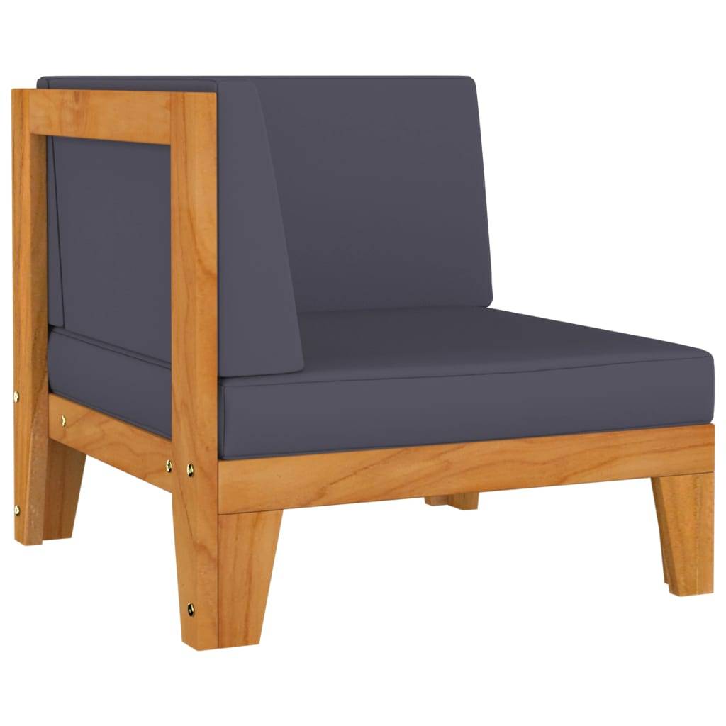 Helloshop26 - Salon de jardin meuble d'extérieur ensemble de mobilier 6 pièces avec coussins bois d'acacia solide - Imagen 5