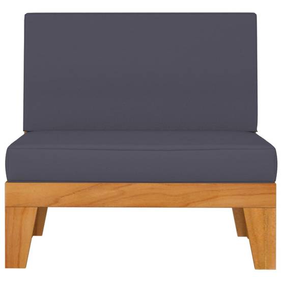 Helloshop26 - Salon de jardin meuble d'extérieur ensemble de mobilier 6 pièces avec coussins bois d'acacia solide - Imagen 4
