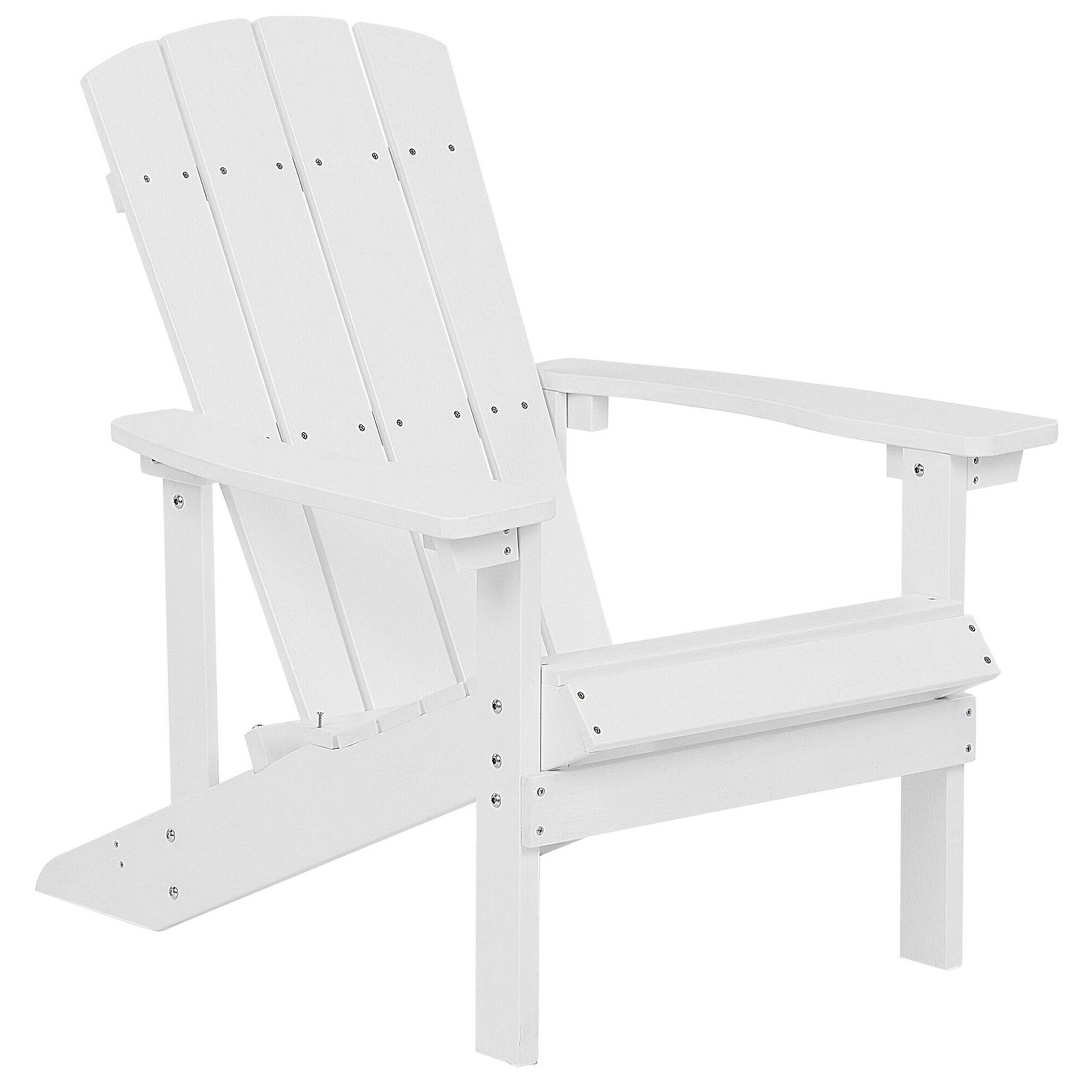 Beliani - Chaise de jardin Bois synthétique Blanc ADIRONDACK - Beliani - Imagen 4