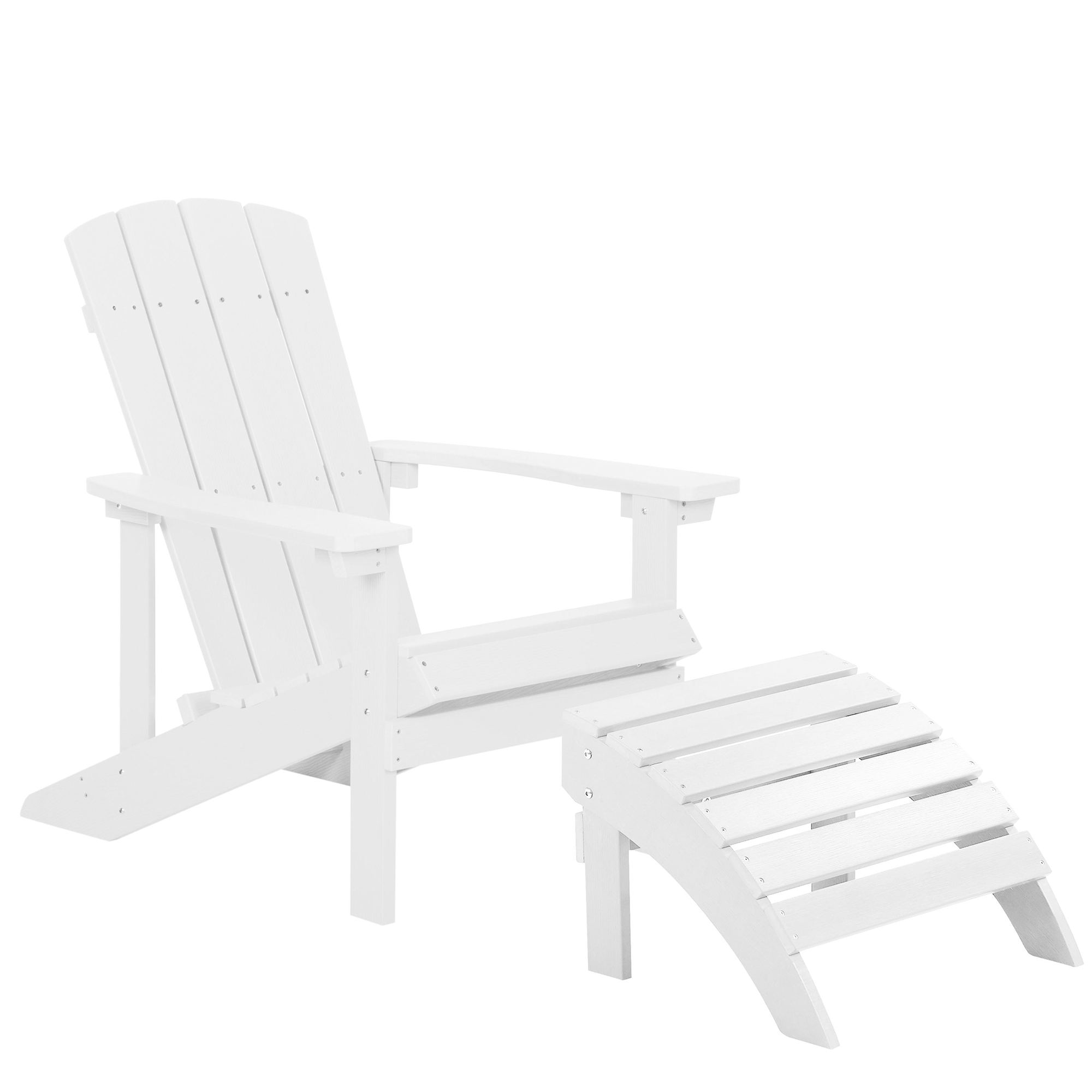 Beliani - Chaise de jardin Bois synthétique Blanc ADIRONDACK - Beliani - Imagen 2