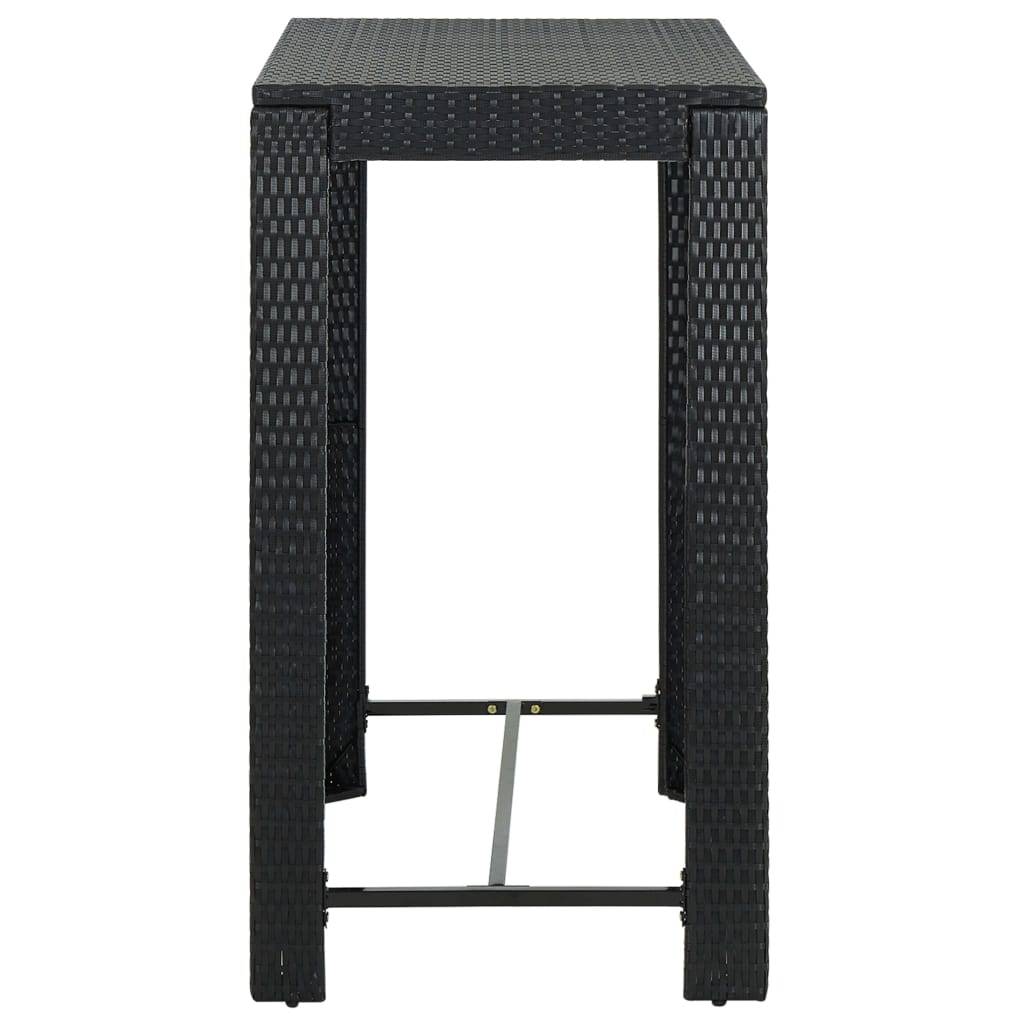 Maison Chic - Table d'extérieur - Table de bar de jardin - Table de jardin Noir 100x60,5x110,5 cm Résine tressée - Image 3