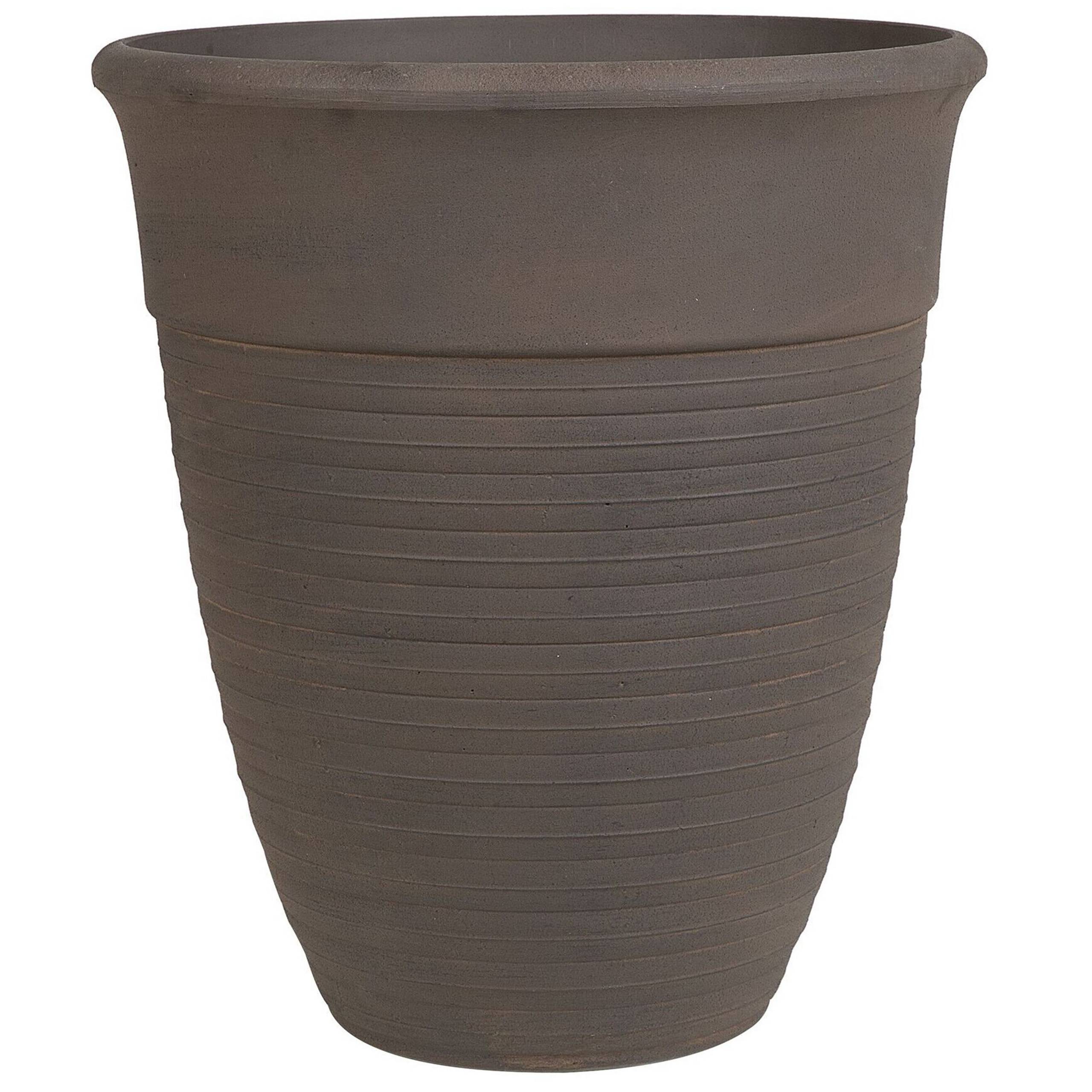 Beliani - 2 Cache-Pots Marron en Forme de Vase Diamètre 50 cm Pots de Fleurs en Pierre et Polyrésine de Style Vintage pour Extérieur et Intérieur - Imagen 4