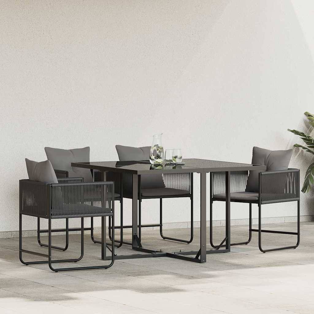 Lot de 4 Chaises de jardin - Fauteuils De Jardin Noir et anthracite - Image 4