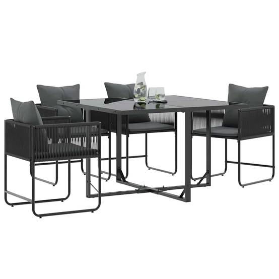 Lot de 4 Chaises de jardin - Fauteuils De Jardin Noir et anthracite - Image 3