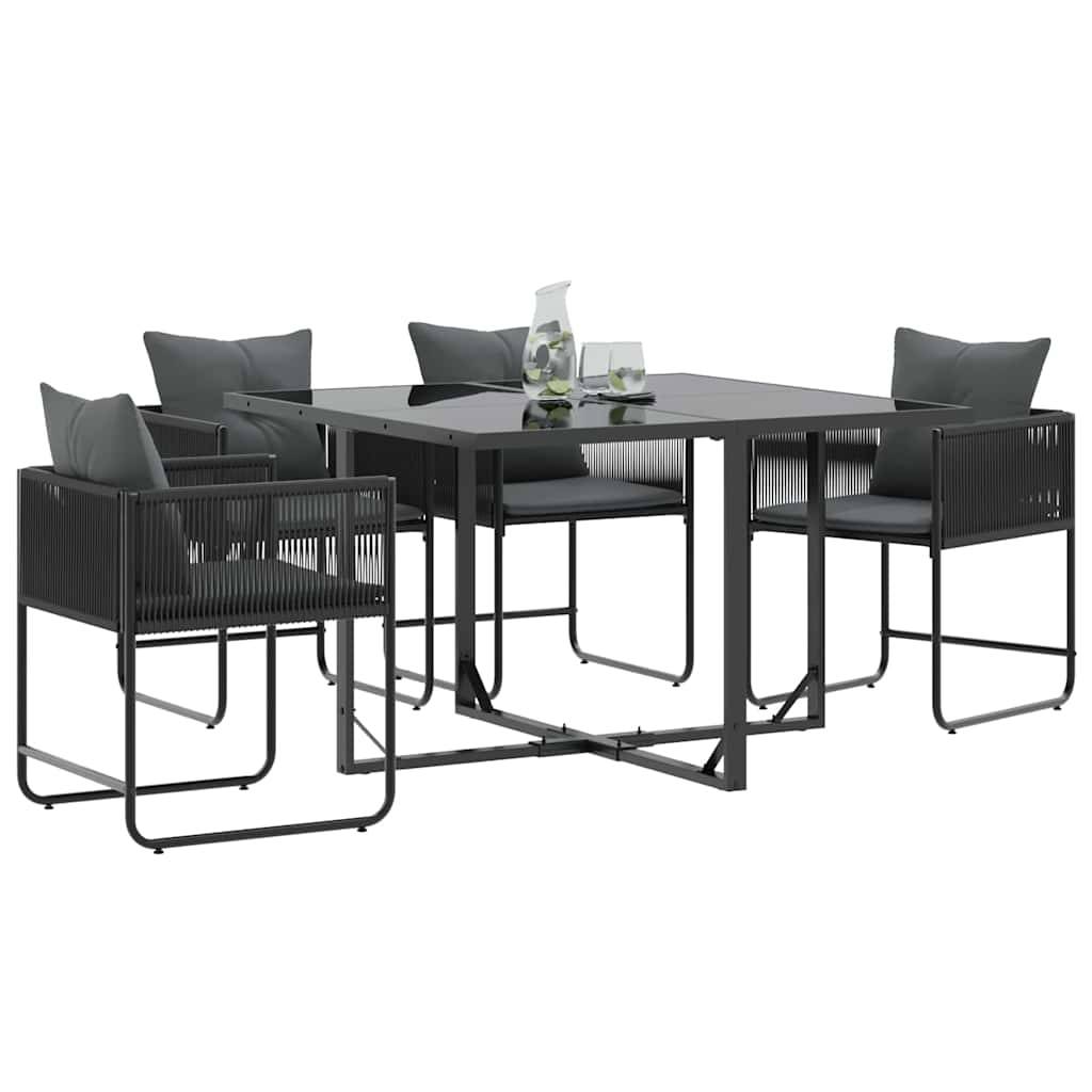 Lot de 4 Chaises de jardin - Fauteuils De Jardin Noir et anthracite - Image 3