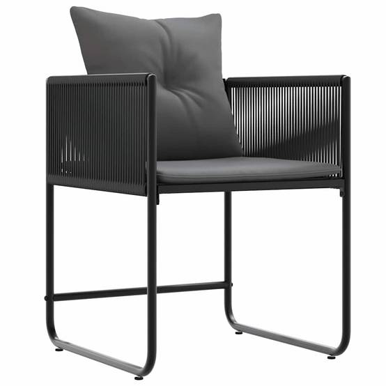 Lot de 4 Chaises de jardin - Fauteuils De Jardin Noir et anthracite - Image 1
