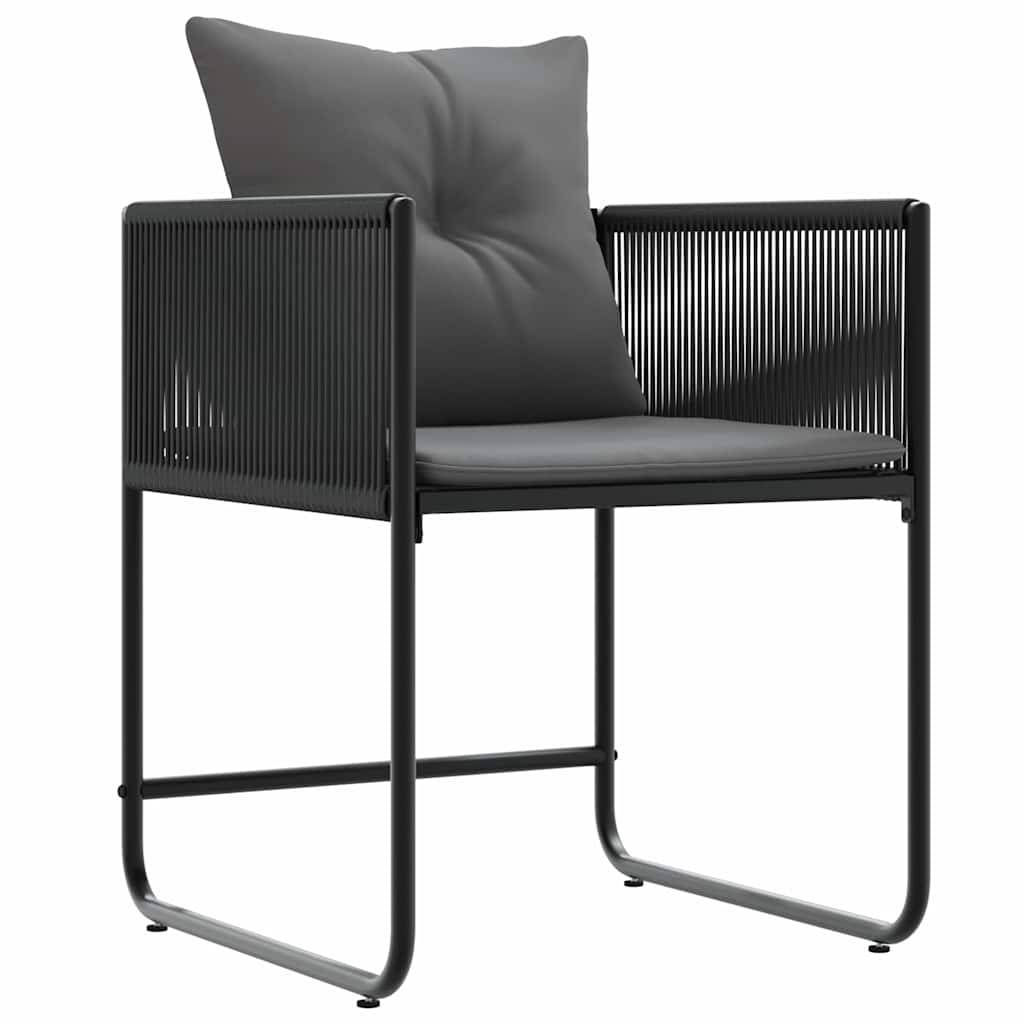 Lot de 4 Chaises de jardin - Fauteuils De Jardin Noir et anthracite - Image 1