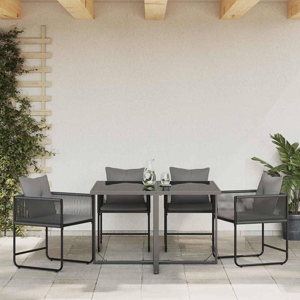 Lot de 4 Chaises de jardin - Fauteuils De Jardin Noir et anthracite - Image 2