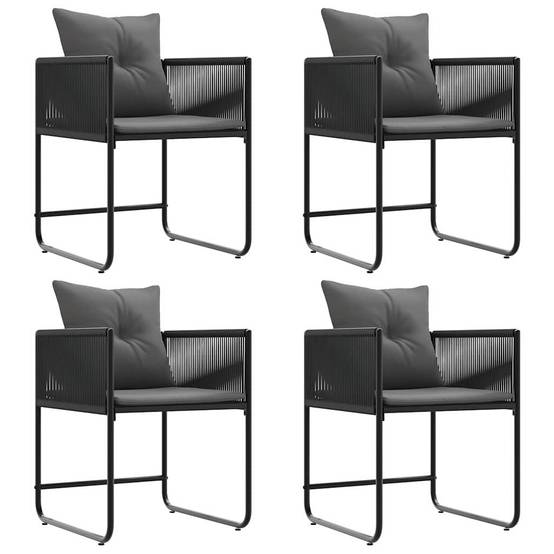 Lot de 4 Chaises de jardin - Fauteuils De Jardin Noir et anthracite - Image 6