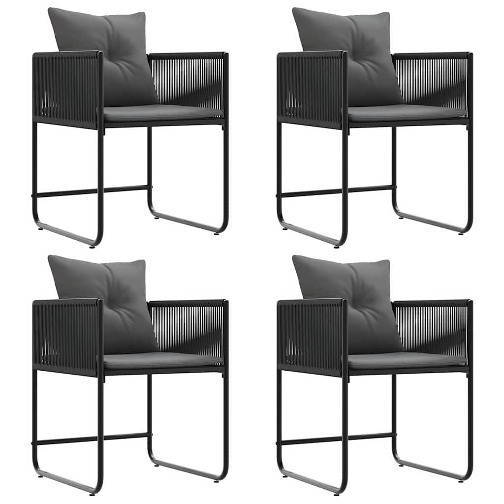 Lot de 4 Chaises de jardin - Fauteuils De Jardin Noir et anthracite - Image 6