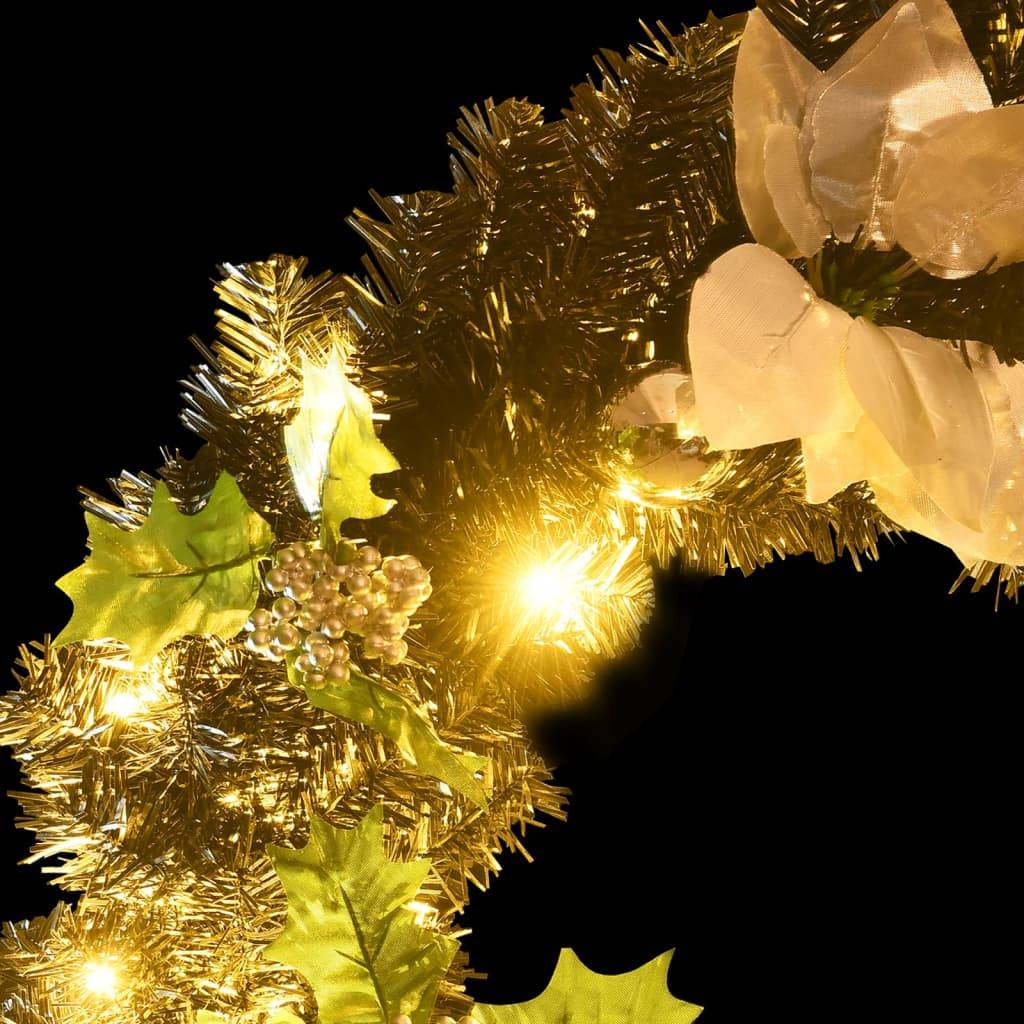 Vidaxl - Couronne de Noël avec lumières LED Noir 60 cm PVC vidaXL 321518 - Image 6