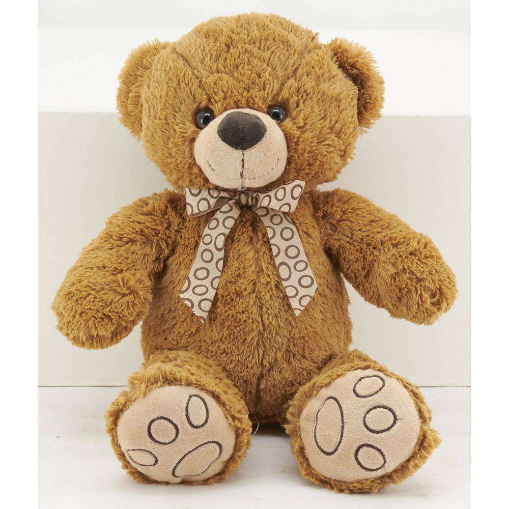 Aubry Gaspard - Peluche ours en acrylique brun 30 cm - Imagen 4