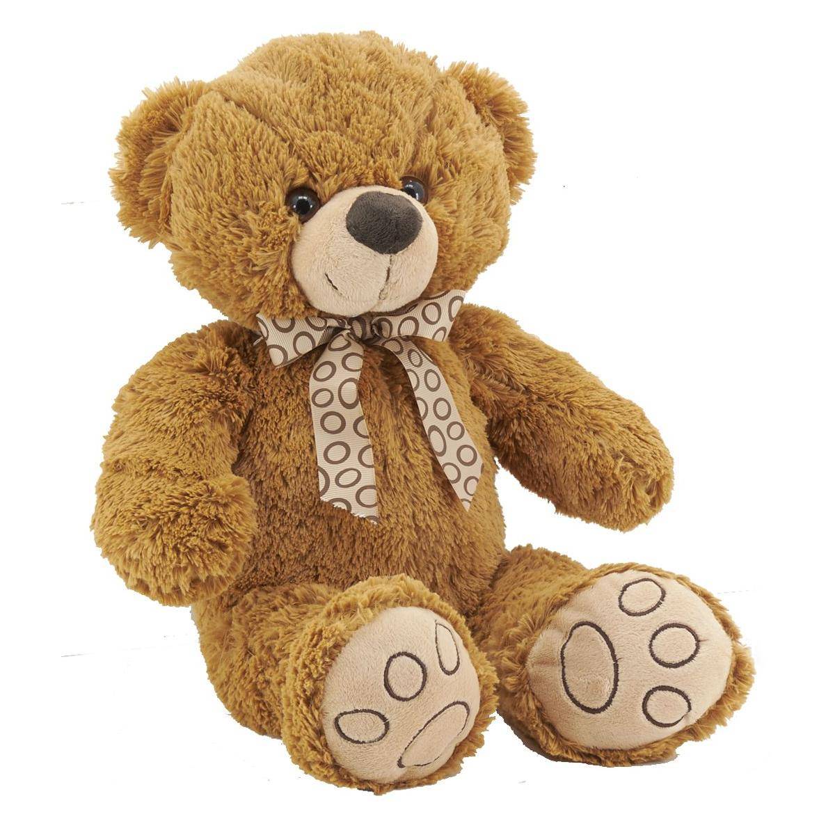 Aubry Gaspard - Peluche ours en acrylique brun 30 cm - Imagen 1