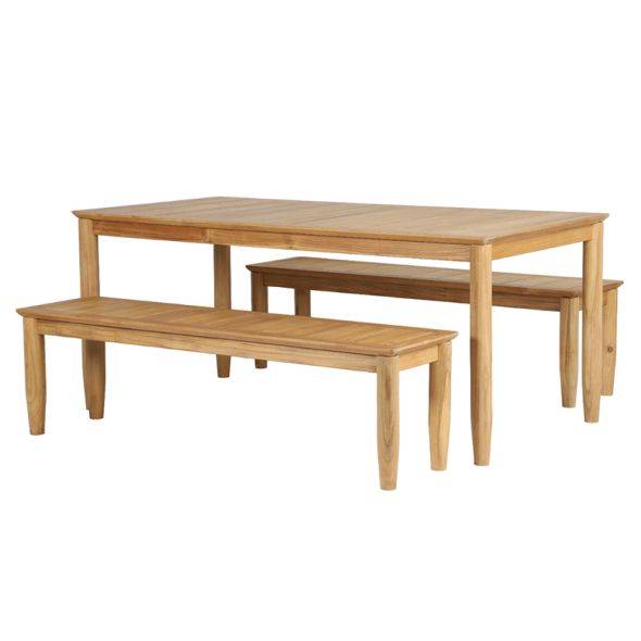 Beau Rivage - Ensemble table et bancs SAFARI 6 places 180 cm en bois teck FSC Beau Rivage - Imagen 8