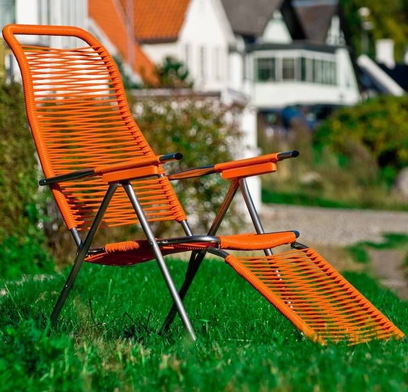 Fiam - Fauteuil Relax SPAGHETTI Aluminium BRUT PVC ORANGE 127/168x60x73/108 cm FIAM - Imagen 4
