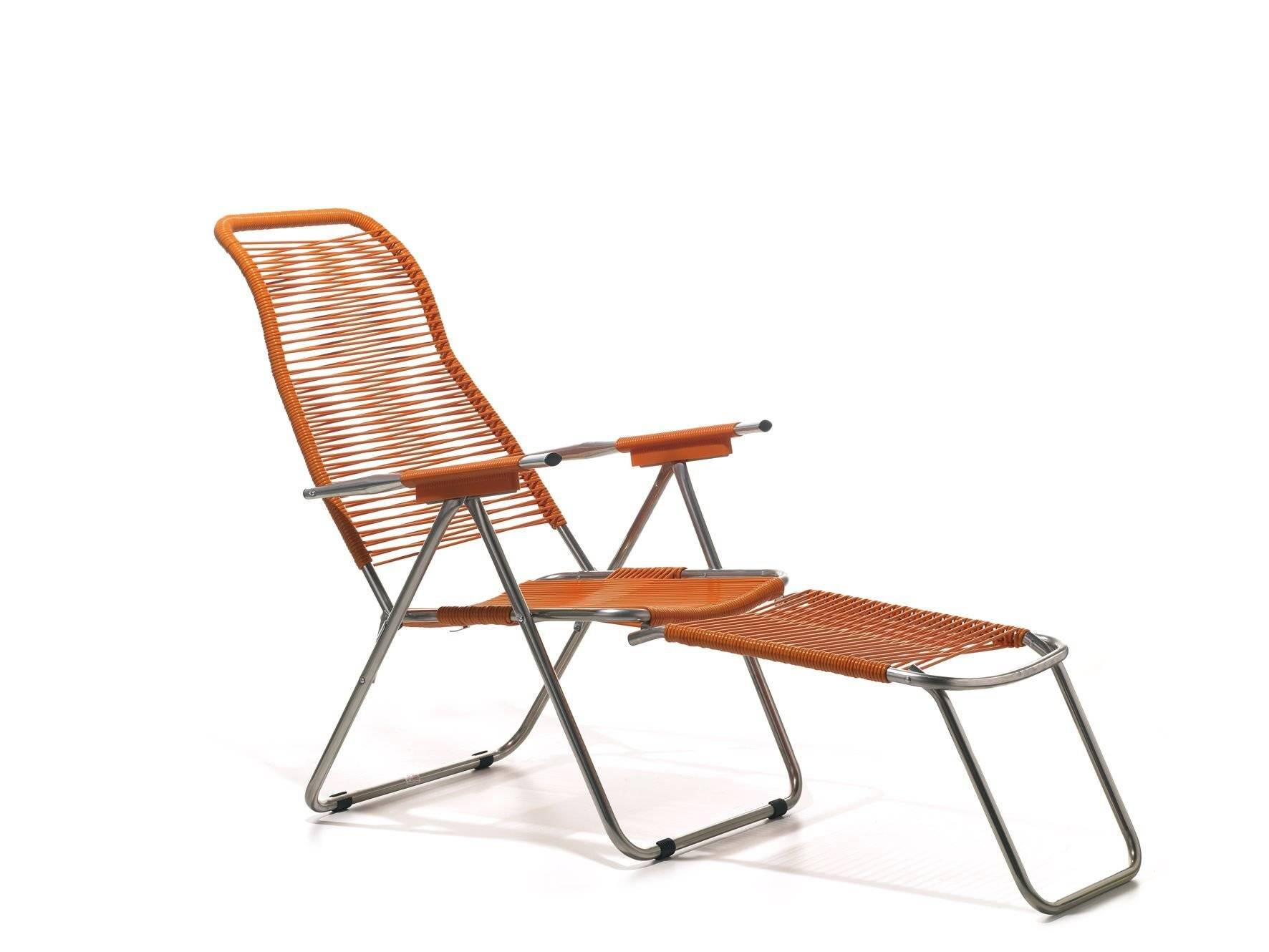 Fiam - Fauteuil Relax SPAGHETTI Aluminium BRUT PVC ORANGE 127/168x60x73/108 cm FIAM