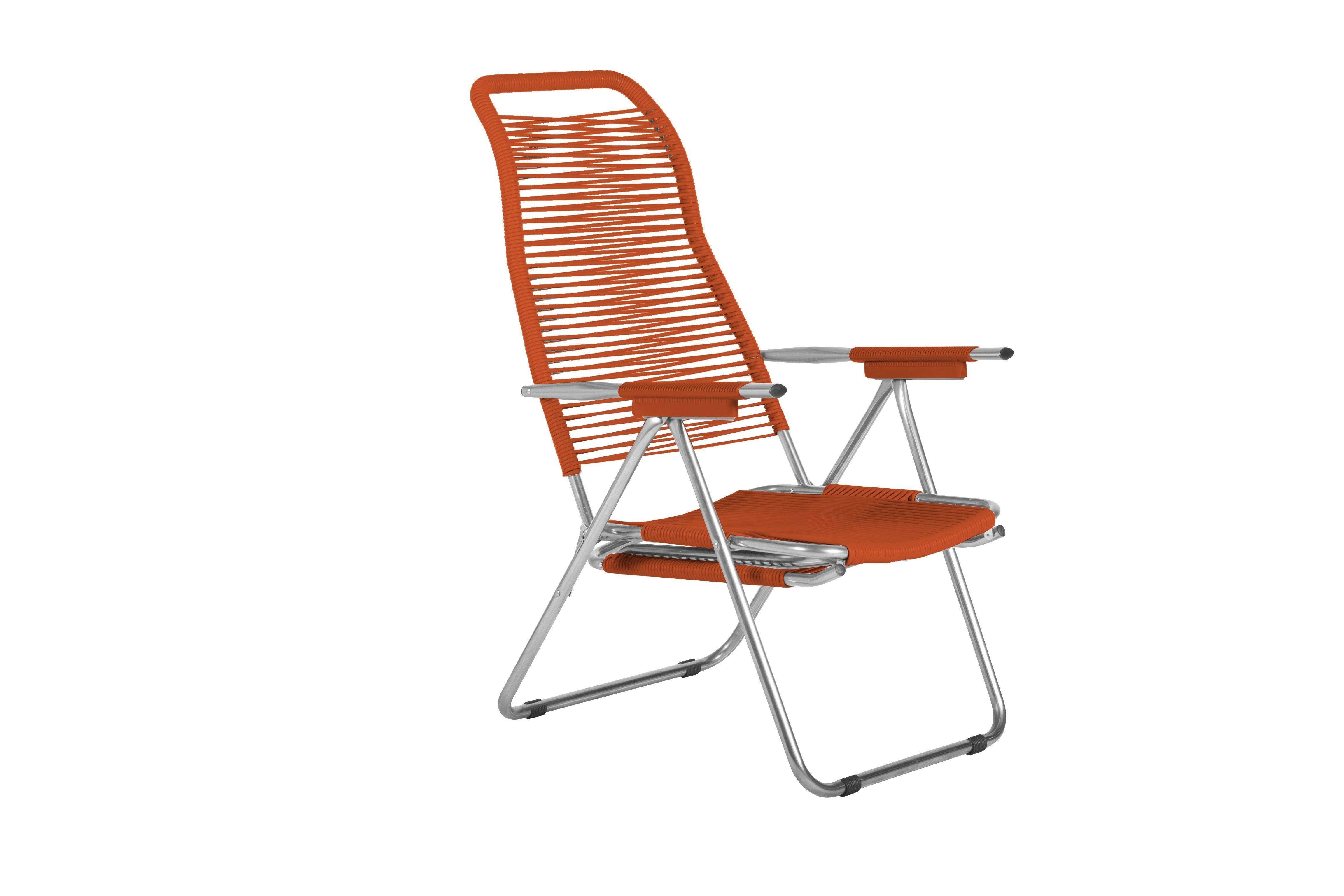 Fiam - Fauteuil Relax SPAGHETTI Aluminium BRUT PVC ORANGE 127/168x60x73/108 cm FIAM - Imagen 2