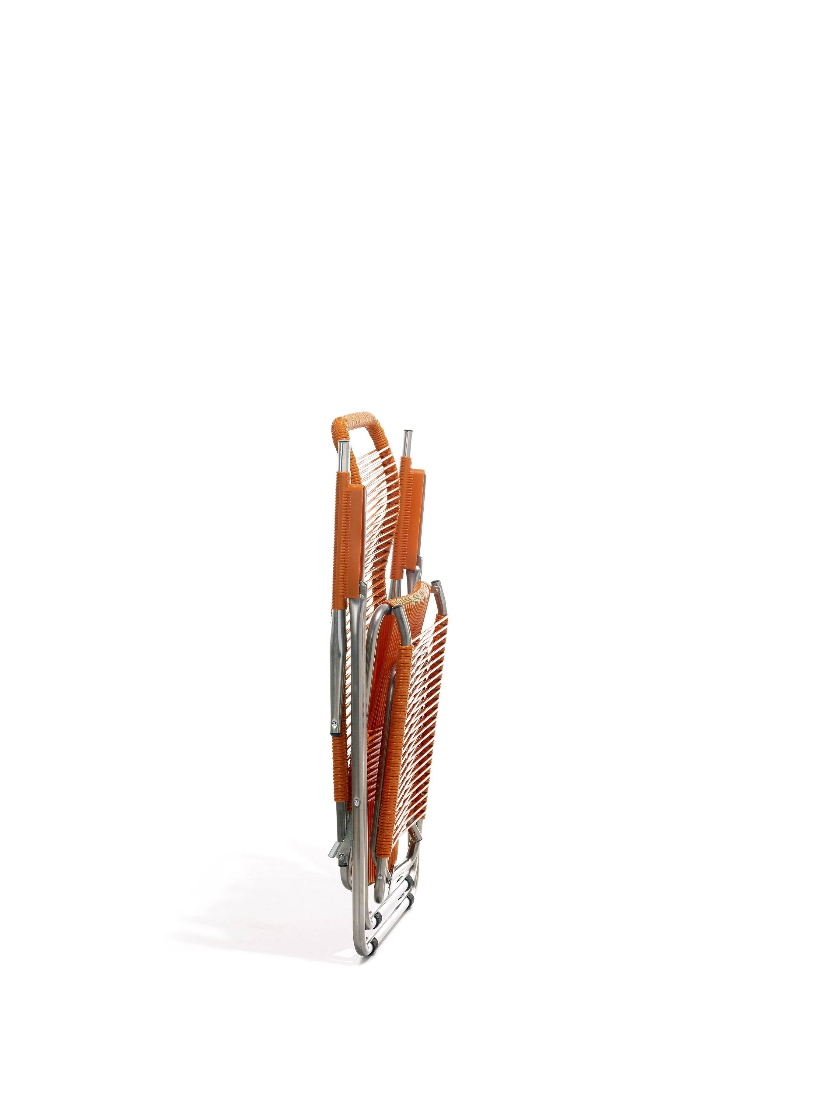 Fiam - Fauteuil Relax SPAGHETTI Aluminium BRUT PVC ORANGE 127/168x60x73/108 cm FIAM - Imagen 3