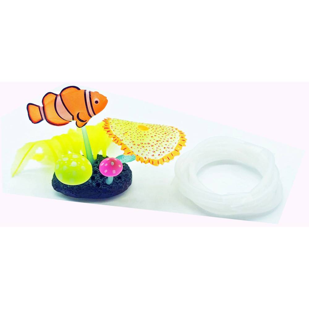 Poisson clown avec sortie d'air couleur aléatoire Décoration Aquarium Fluo - Imagen 2
